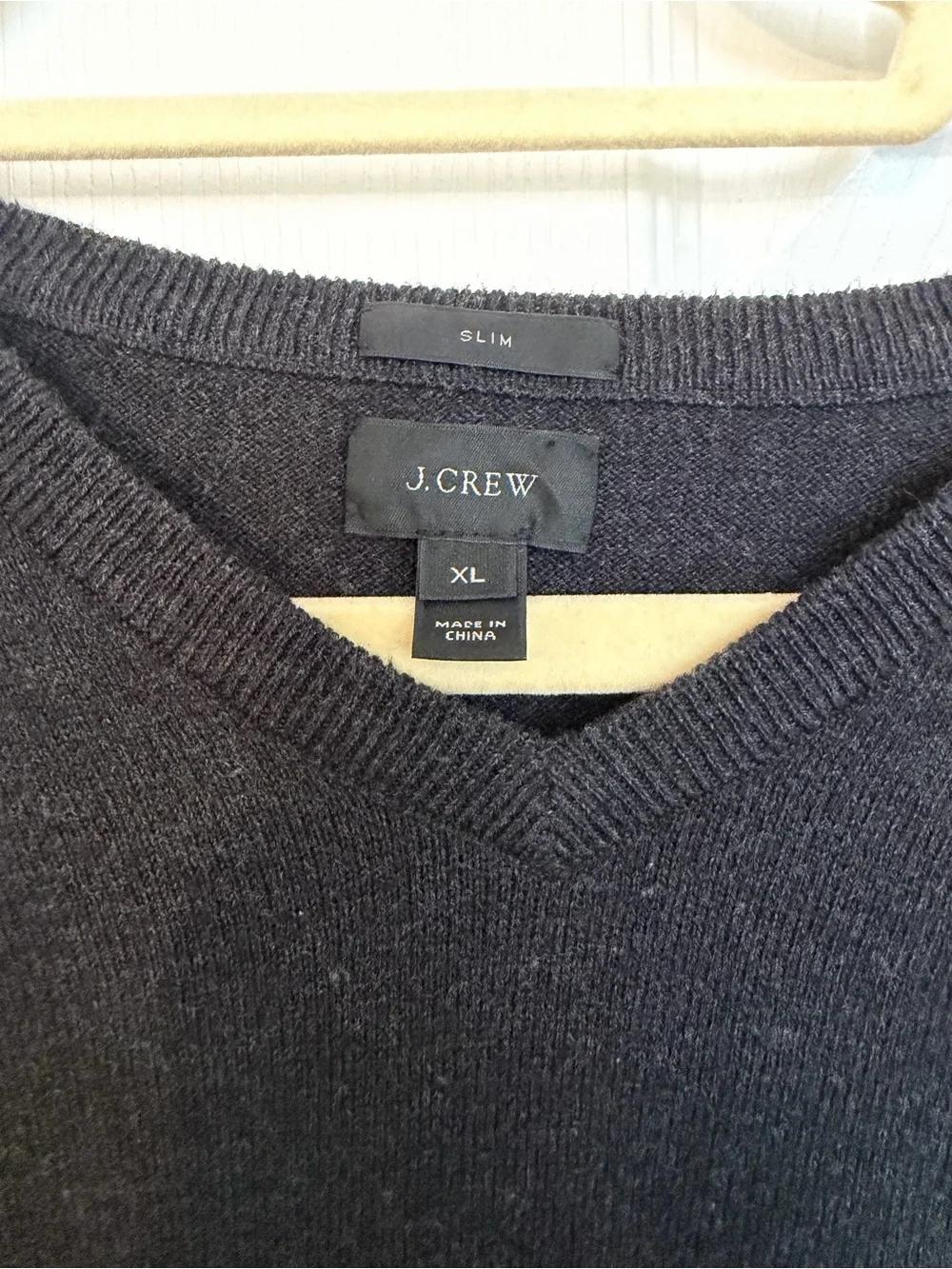 J.Crew Men's Slim-Fit Merino Wool V-Neck Sweater - Charcoal Gray
